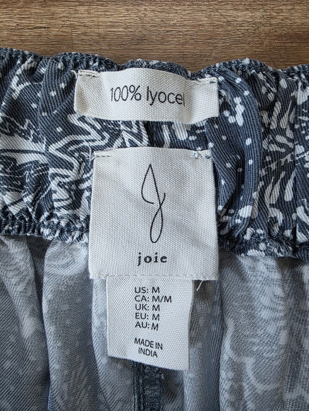 Joie Boho Wide Leg 100% Lyocell Pants - Size M – Floral Blue & White - Picture 6 of 6